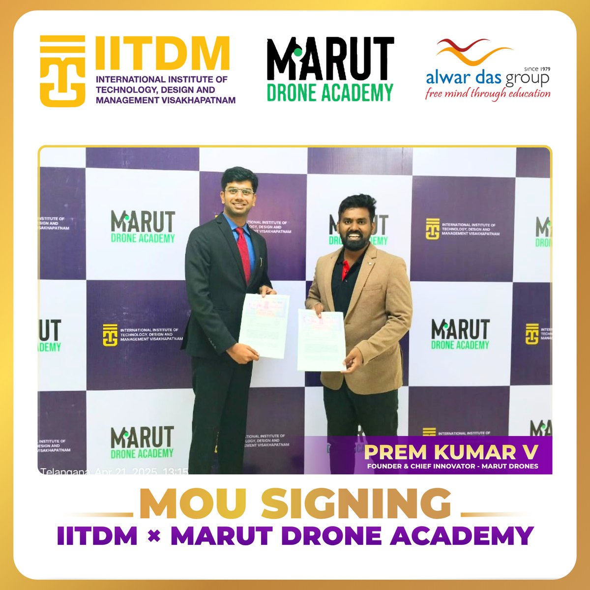 MoU signing -- IITDM x Marut Drone Academy
